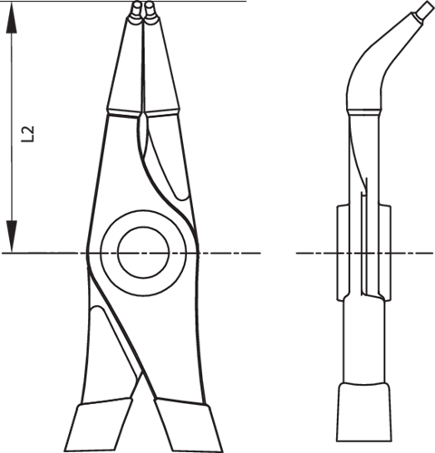 2014998 - 45° Angled Pliers for 19-60 mm Internal Locking Rings
