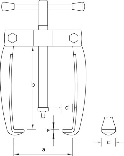 2018594 - Slim 2-Arm Puller with Forged Legs for Tight Spaces