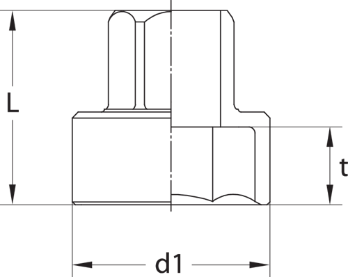 2225964 - GEDORE Steel 18.95mm Socket Insert for Reversible Ratchet