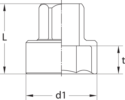2225964 - GEDORE Steel 18.95mm Socket Insert for Reversible Ratchet