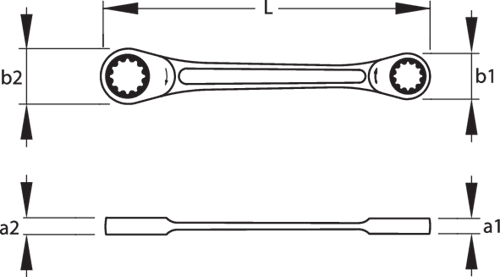 30680 - 16x17mm Ratchet Spanner, Vanadium Steel with Locking Insert