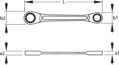 30680 - 16x17mm Ratchet Spanner, Vanadium Steel with Locking Insert