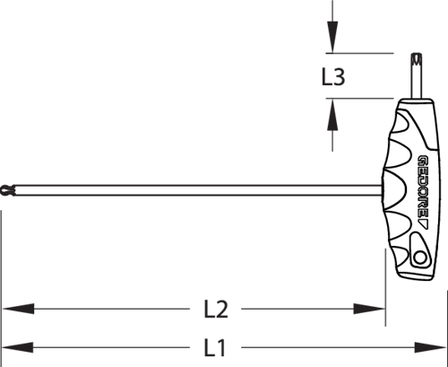 2647524 - 25° Chrome Vanadium Allen Key with Ball End