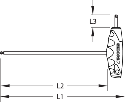 2647524 - 25° Chrome Vanadium Allen Key with Ball End
