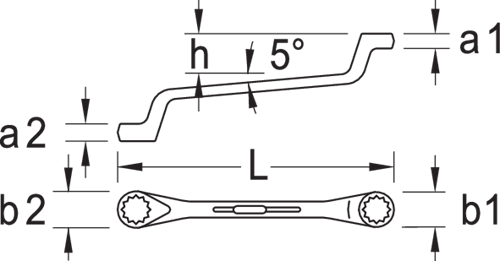 15860 - 9x11mm UD-Profile Deep Offset Spanner, Vanadium Steel