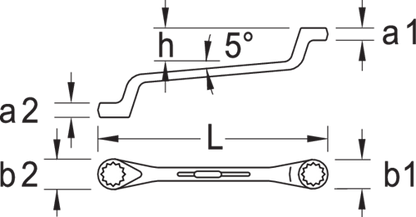 15860 - 9x11mm UD-Profile Deep Offset Spanner, Vanadium Steel