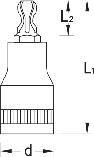 6120650 - 1/4" TX T27 Screwdriver Bit Socket, Chrome Vanadium Steel