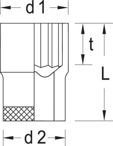 6178140 - 1" Bi-Hex Socket, Chromed GEDORE Vanadium Steel