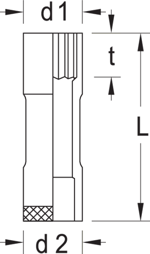 6140330 - Chrome Vanadium 17mm Socket Wrench Insert, Long Profile