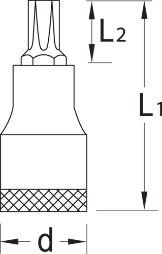 6157060 - 1/2" TORX T45 Socket, Chromed with Ball Retention Groove