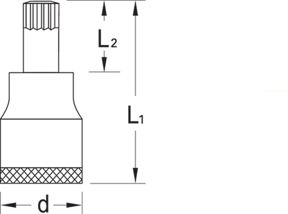 6159430 - 1/2" XZN Multi-Point Screwdriver Bit Socket with Ball Retention
