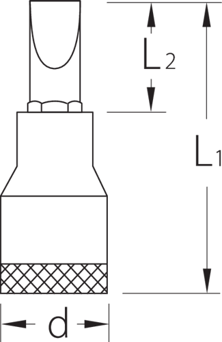 6656570 - Chromed 1/2" Square Drive Screwdriver Bit, 18x2.5mm