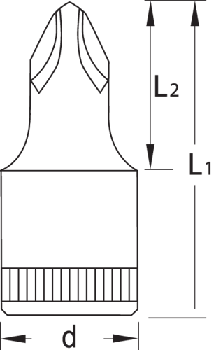 6174820 - 1/4" PH 4 Screwdriver Bit Socket, Knurled Grip, Chrome-Vanadium Steel