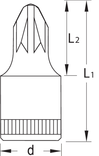 6187480 - Chromed PZ 3 Screwdriver Bit Socket with Ball Retention