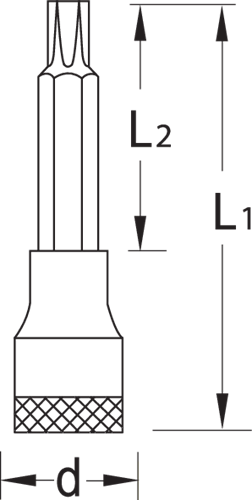 6155870 - Long 1/2" TORX T45 Screwdriver Socket with Non-Slip Grip