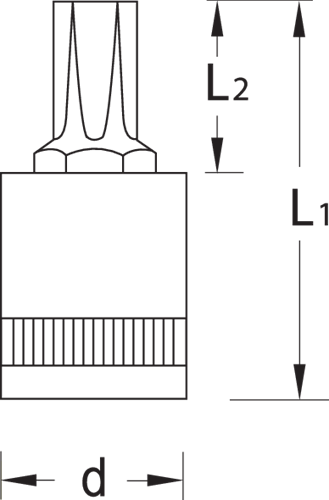 6190430 - Durable Chrome 1/4" TORX T8 Screwdriver Bit with Secure Grip
