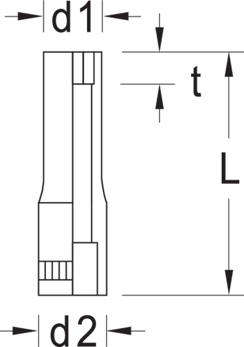 6191910 - 7mm 6-Point Socket Insert, Chrome-Plated Vanadium Steel