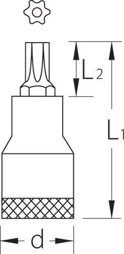 6203270 - Durable 1/2" TORX Screwdriver Bit Socket with Non-Slip Grip