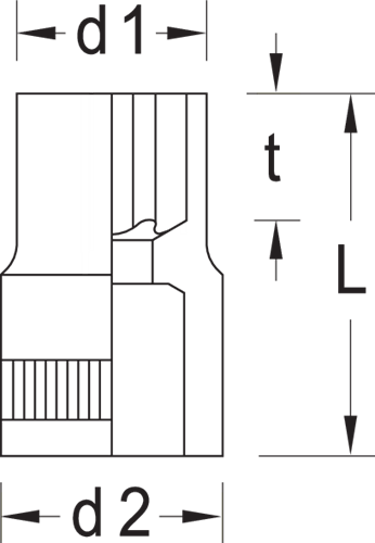 6187990 - 1/4" TX E8 Socket, Chrome-Vanadium with Grip Design