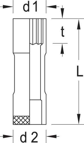 6258920 - 3/8" Socket Wrench Insert in Gedore Steel, 15 mm Length