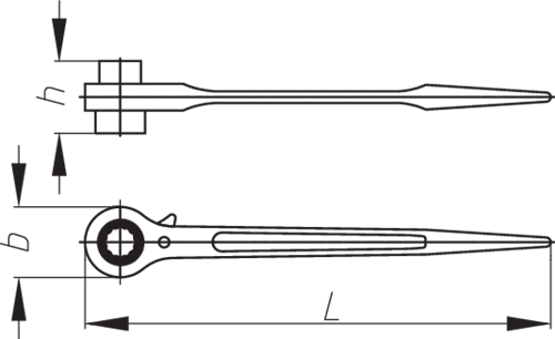 6262950 - Reversible Double Hex Ratchet 27x32mm for Steel Construction