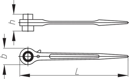 6262950 - Reversible Double Hex Ratchet 27x32mm for Steel Construction
