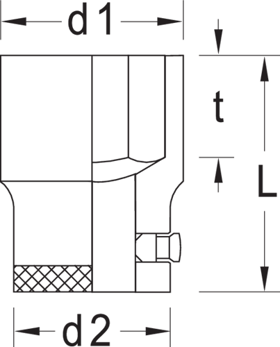 6271430 - 55mm Hex Socket with Locking Pin, Vanadium Steel