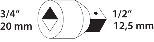 6278010 - 3/4" to 1/2" Vanadium Steel Reducer with Locking Pin