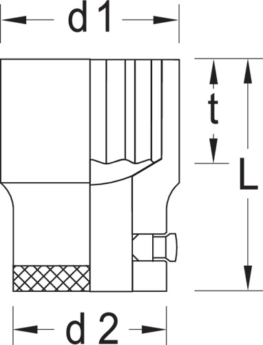 6274530 - Durable 3/4" Socket Wrench Insert with Secure Locking Pin