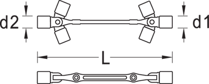 6605070 - Double Joint Wrench Set in Durable ABS, Slip-Proof Design