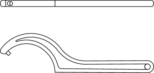 37120 - Durable Hook Wrench 58-62 mm, Vanadium Steel, DIN 1810 Form B