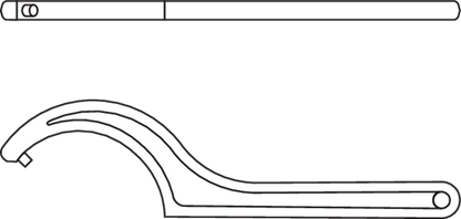 37120 - Durable Hook Wrench 58-62 mm, Vanadium Steel, DIN 1810 Form B