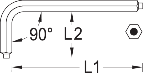 6343440 - 7mm Chrome Vanadium Allen Key with Spigot Hex Socket