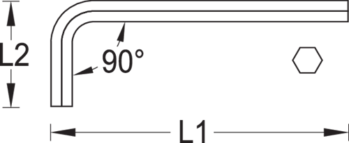 1543342 - Chrome Vanadium 7/32" Long Allen Key for Hexagon Screws