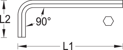 1543342 - Chrome Vanadium 7/32" Long Allen Key for Hexagon Screws