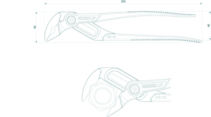 6416340 - 10" Adjustable Universal Pliers with Fine Push-Button Control