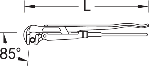 6437420 - 1.5" Angled Pipe Wrench, High-Strength Chrome-Vanadium Steel