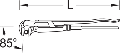 6437420 - 1.5" Angled Pipe Wrench, High-Strength Chrome-Vanadium Steel