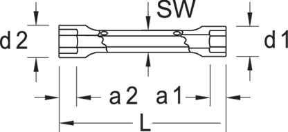 26360 - Chrome-Plated 17x19mm Hexagon Double Ended Socket Spanner