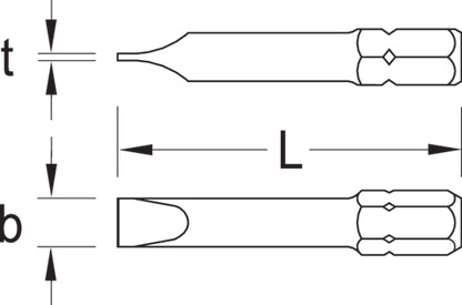 6538100 - 10-Pack Vanadium Steel Screwdriver Bits, 1/4" Hex Drive