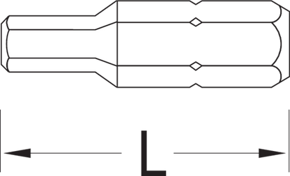 6539420 - Set of 10 Vanadium Steel Screwdriver Bits, 1/4" Hex
