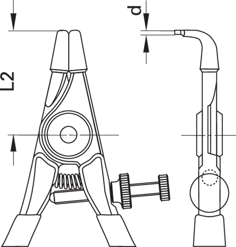 6700730 - 90° Angled Assembly Pliers for External Circlips & Retaining Rings