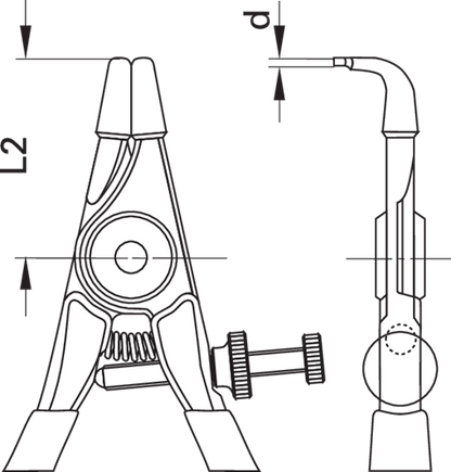 6700730 - 90° Angled Assembly Pliers for External Circlips & Retaining Rings