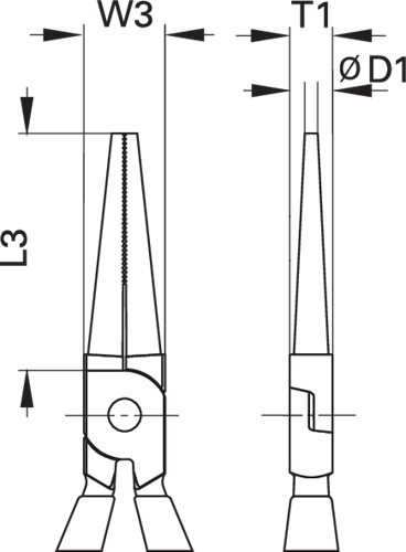 6717110 - VDE Insulated Round Nose Pliers with Long Jaws & Serrated Grip