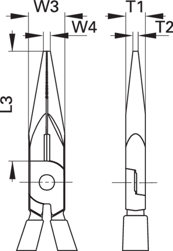6710960 - 200mm Straight Nose Pliers, Serrated Jaws, DIN ISO 5745 Compliance