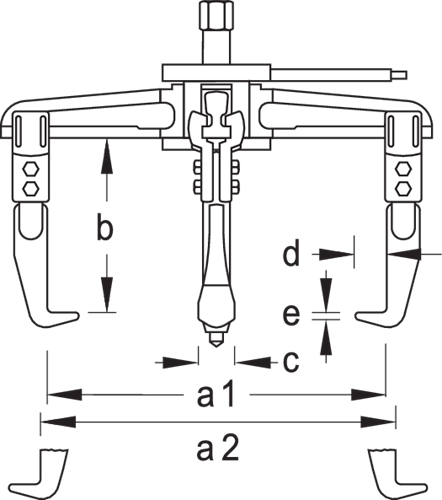 2302810 - Heavy-Duty 3-Arm Puller, 580x500mm with Durable Hook