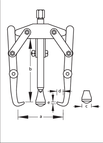 8006350 - Versatile 3-Arm Puller for Discs and Bearings, 200x210 mm