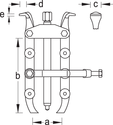 8009290 - Double-Sided Puller with Adjustable Clamping Yoke 160x325 mm