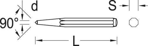 8721050 - Vanadium Steel Centre Punch 120x10mm, Hardened & Polished