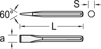 8731950 - 400x18 mm Vanadium Steel Masonry Chisel, Hardened & Polished